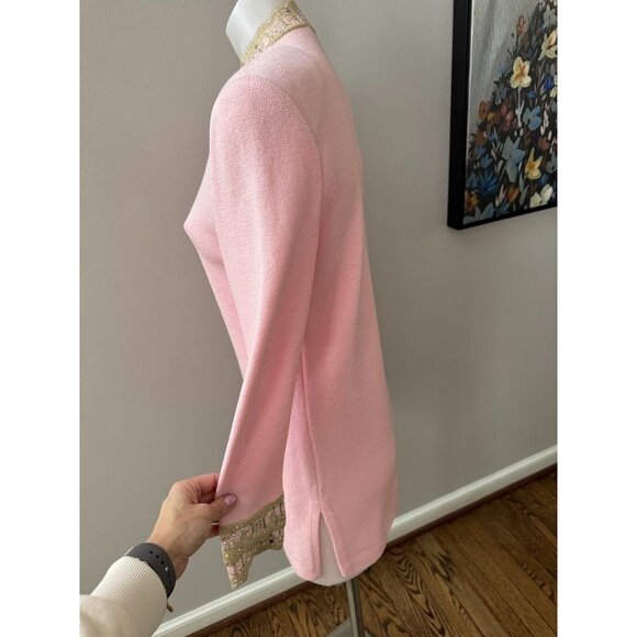 NWT St John Knit Pink Embellished blazer size 2 - Picture 7 of 11